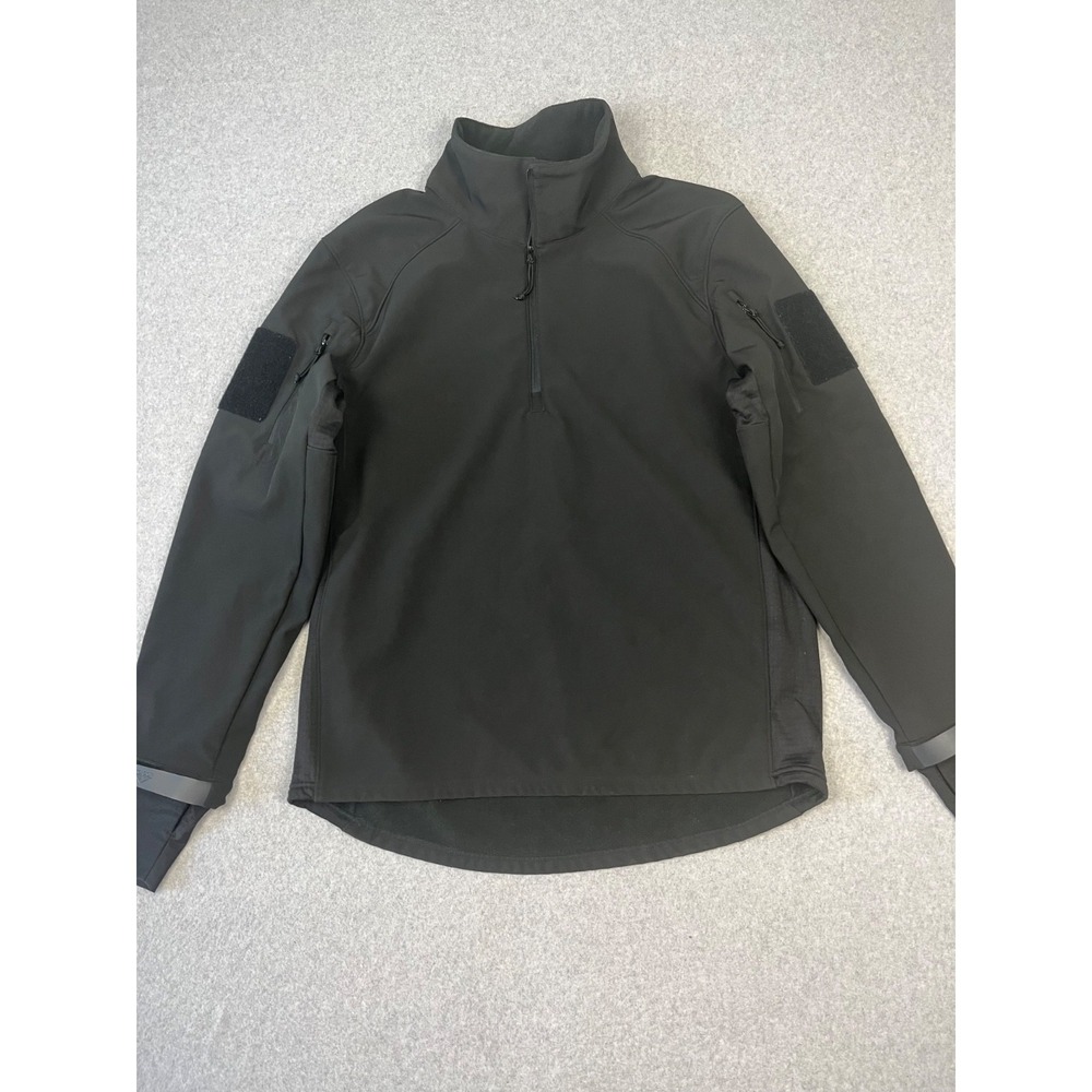 Condor Patrol Jacket Mens L Black 1/4 Zip Extendable Cuffs Thumb Holes Pockets - Picture 2 of 15